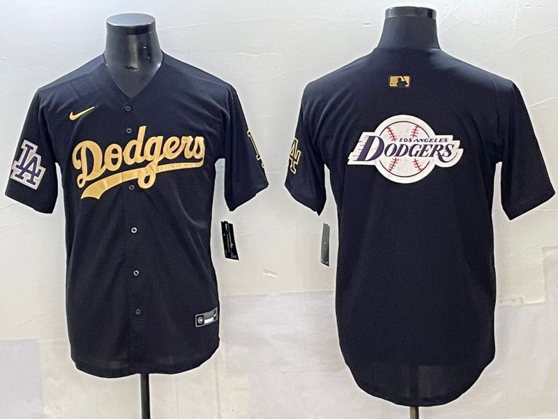 Men Los Angeles Dodgers Blank Black Gold Nike MLB Jersey style 0026->los angeles dodgers->MLB Jersey